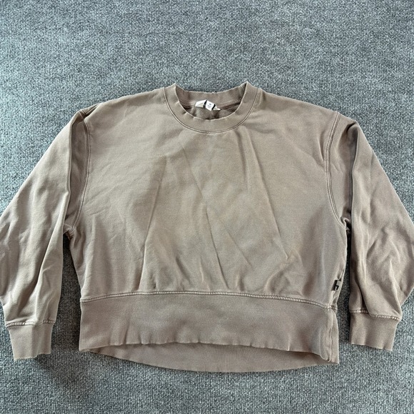 JoyLab Tops - JoyLab Womens Relaxed French Terry Crewneck Sweatshirt Taupe Brown Med Fall Cozy